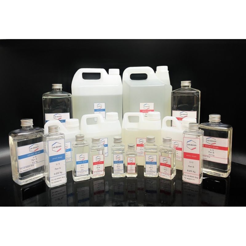 (ส่งฟรี) น้ำยาเรซิ่นอีพ็อกซี่ (epoxy resin) ทำเคส หล่อใส งานdiy ไม่มีกลิ่นฉุน