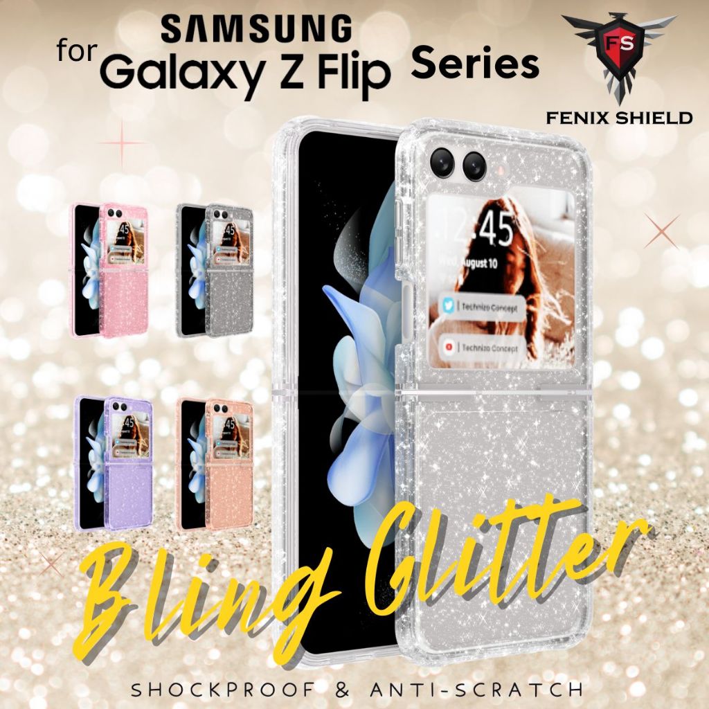 เคสกากเพชร FenixShield Bling Glitter Case สำหรับ Samsung Galaxy Z Flip6 / Flip5 / Flip4 / Flip3
