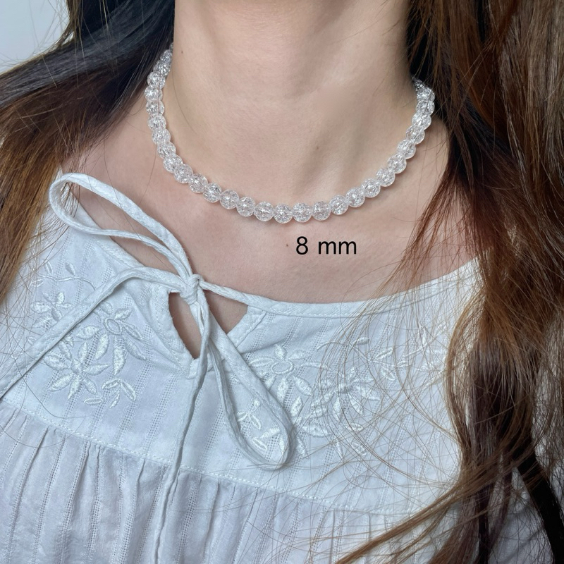 สร้อยลูกปัดลายคริสตัลสีใส