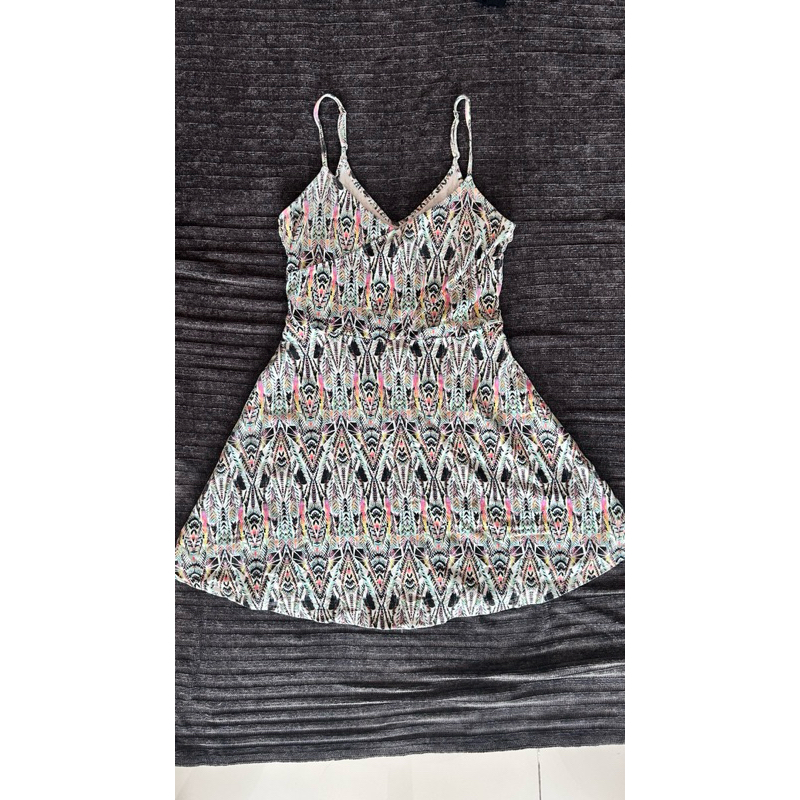 เครสสั้น ลายฮิปๆ มือสองน่ารักมาก American Eagle Outlet, dress