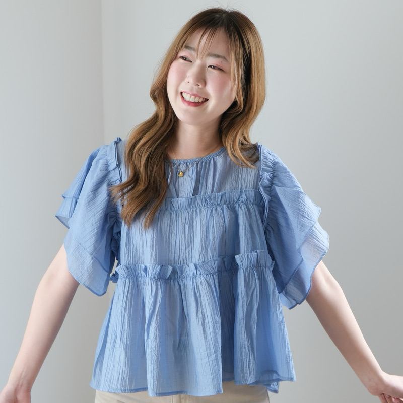 Bubble top 🫧 Chakiya.store❣️เสื้อแต่งระบาย แขนพลิ้วๆ มี 7 สีเลยค่า รูปที่ 2