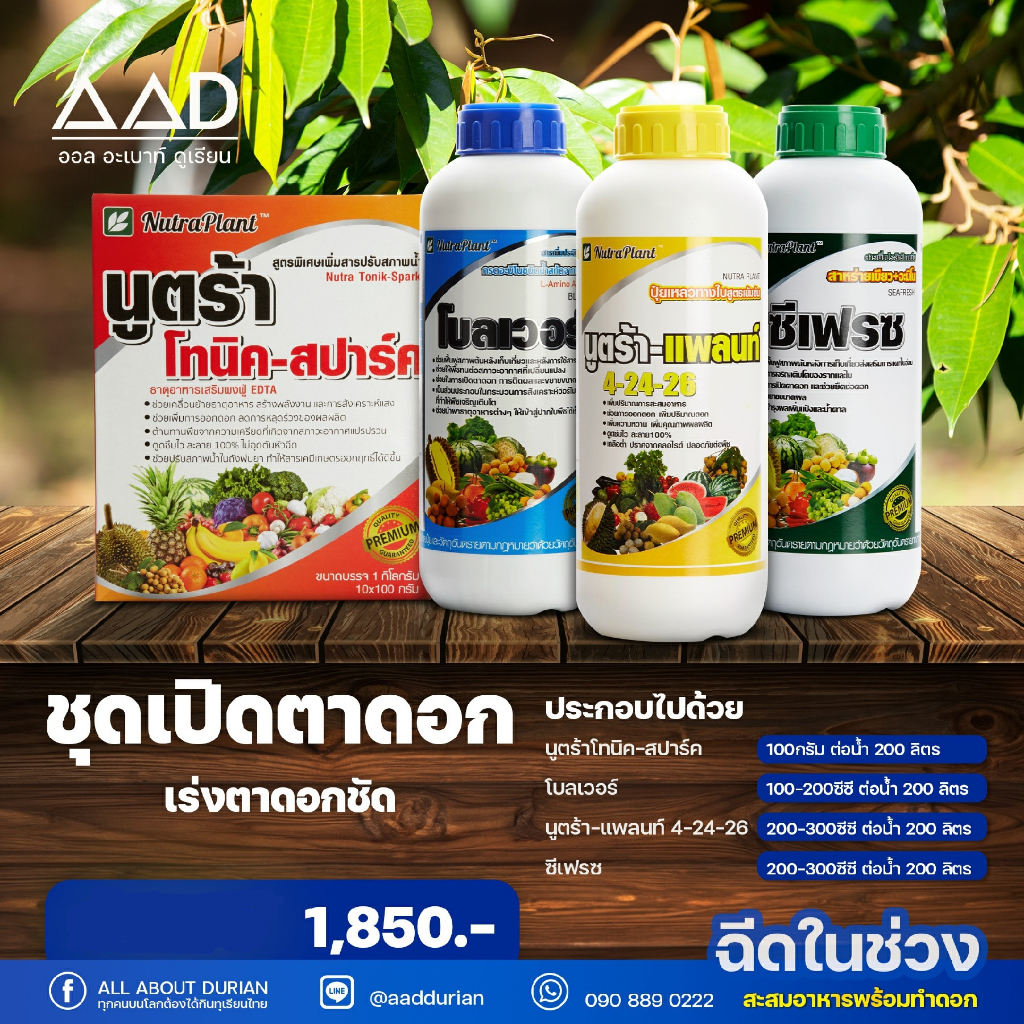 ชุดเปิดตาดอก เร่งตาดอกชัด นูตร้าแพลนท์ (โทนิค โบลเวอร์ 4-24-26 ซีเฟรช)