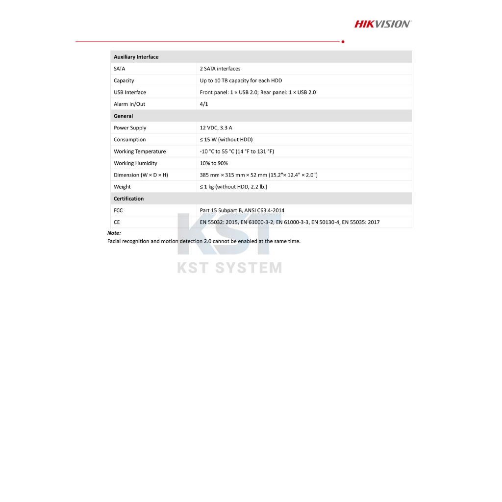 DS-7608NXI-K2 Hikvision Acusense NVR 8ช่อง 2SATA