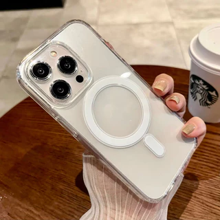 เคสใสอะคริลิคชาร์จได้ เคสชาร์จไร้สาย กันกระแทก สำหรับ for iPhone11 12 12Promax 13 13Promax 14 14Promax 15 15Promax 15Pro