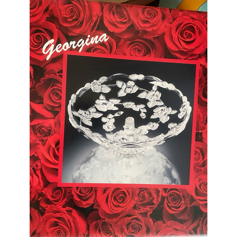 ถาดแก้ว คริสตัล WALTHER GLAS Gmb มีขาตั้ง แท้100%จากเยอรมัน