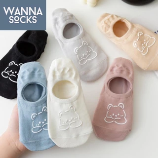 ส่งจากไทย!! ถุงเท้าข้อสั้น รุ่น TEDDY หน้าหมี สไตล์มินิมอล น่ารัก สีพื้น ถุงเท้าแฟชั่น ทำจากผ้าฝ้าย B15