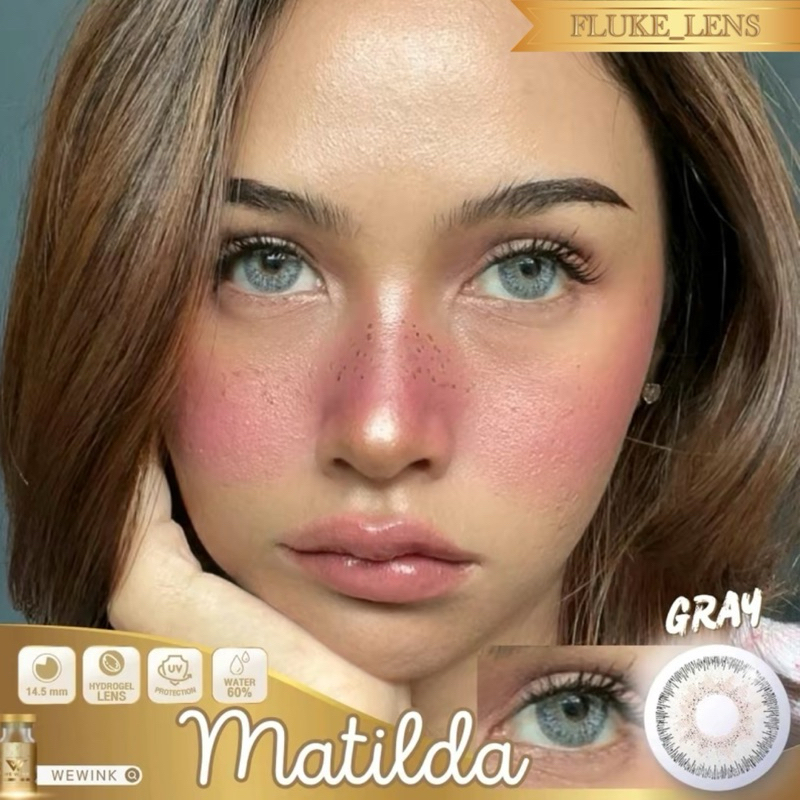 ซื้อ คอนแทคเลนส์ ไฮโดรเจล 💛 Matilda Gray 💛(ตาโต) อมน้ำ60% wewink กรองแสง Made in Korea 🇰🇷 we wink