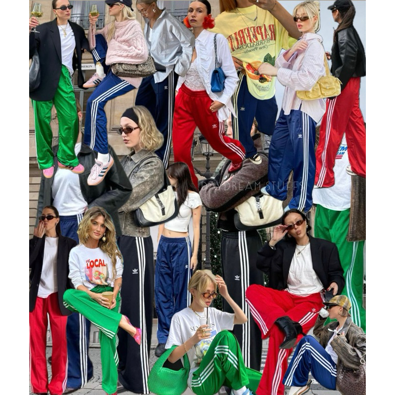 💫พร้อมส่ง💫Adi TRACKING PANTS • กระแสมาแรง อินฟลูเมกาฮิตมาก กางเกงวอร์ม ปักโลโก้ เย็บแถบข้าง3ขีด กระเ