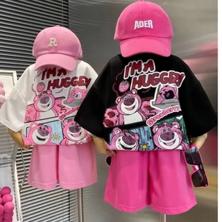 Beryl kids🌸ชุดเด็กผู้หญิง น่ารักๆ🎀ชุดสูทแขนสั้นเด็ก ชุดเซ็ทหมีล็อตโซ่ ลำลอง 2ชิ้น สไตล์เกาหลี ฤดูร้อน