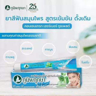 (6 ชิ้น) ภูมิพฤกษา ยาสีฟันสมุนไพร สูตรเข้มข้นดั้งเดิม 50 กรัม CODE : 9405A