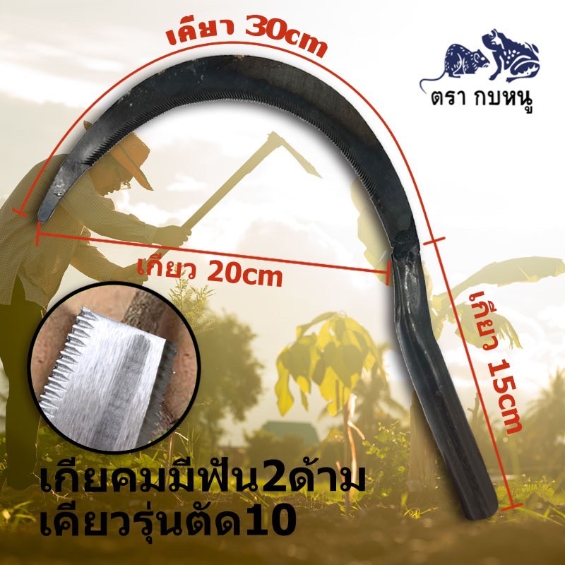 เคียวแมงกานีสตัด10 เคียวเกี่ยวข้าวด้ามเหล็ก สินค้าพร้อมส่ง รับประกันคุณภาพ ราคาถูก