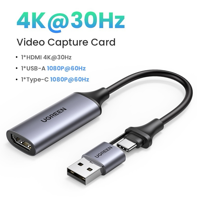 การ์ดจับภาพวิดีโอ 4K HDMI เป็น USB Type-C HDMI สําหรับ Xbox กล้อง DVD บันทึกสตรีมสด