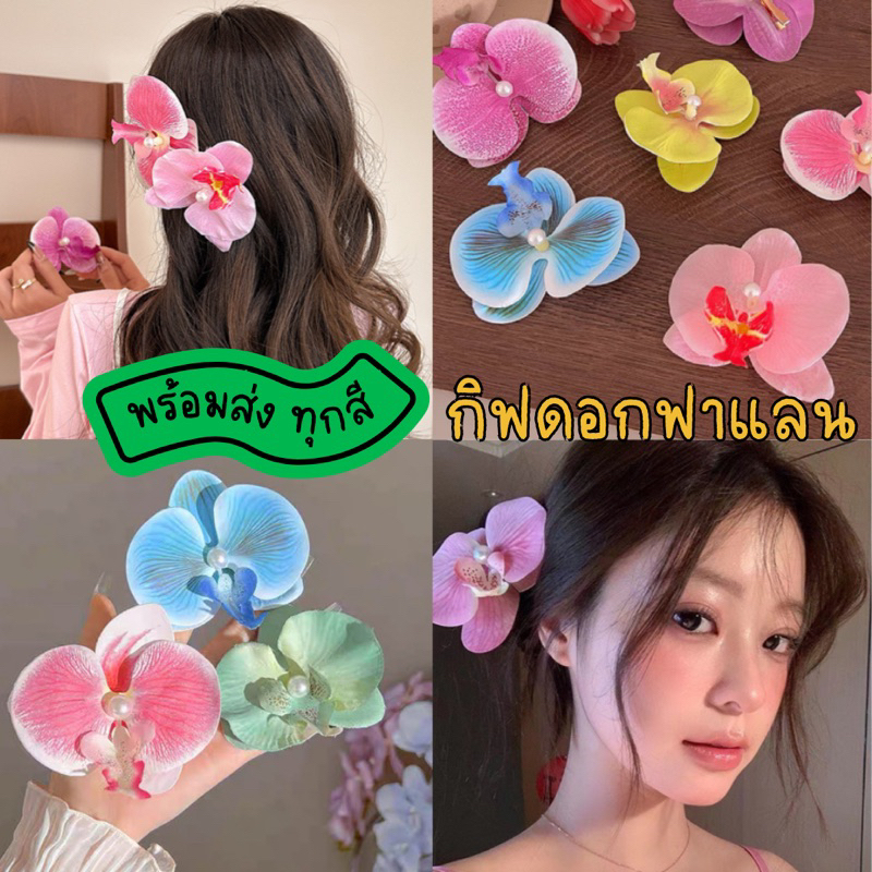 🛵มีบริการส่งด่วน🛵 พร้อมส่ง กิ๊บดอกไม้ กิ๊บติดผม กิ๊ฟติดผม กิฟดอกไม้ ดอกฟาแลน พร้อมส่ง 1ชิ้น