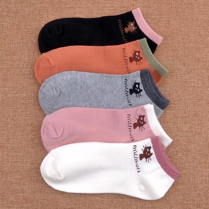 ถุงเท้าแมว ซื้อ 1 คู่ แถม 1 คู่ ถุงเท้าข้อสั้น ถุงเท้าแฟชั่นพร้อมส่ง - รูปที่ 3