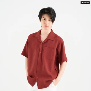 MAVRRICK-มาริค ยอดขาย No.1 สุดยอดเสื้อเชิ้ต-ฮาวาย ยับยาก โอเวอร์ไซร์ ยับยาก ไม่ต้องรีด แขนสั้น(WAFFLE)