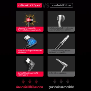 rock space C2 หูฟังเกมมิ่ง /หูฟัง Type C/USB C /ช่องสัญญาณเสียง 7.1 /AI ลดเสียงรบกวน /หูฟังtypec /หูฟัง Gaming
