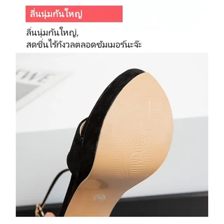 รองเท้าส้นสูง ผู้หญิง รัดข้อเท้าส้นเข็ม แต่งหัวเข็มขัด รองเท้าแตะกันน้ำ วัสดุเกรดดี จัดส่งทั่ว