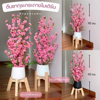 [ออกใบกำกับภาษีได้] ต้นซากุระกระถางโมเดิร์น+ขาตั้งกระถาง 💕 ส…