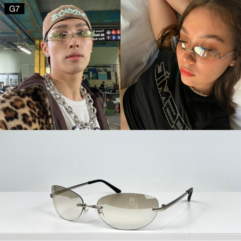[G7] แว่นไร้กรอบ y2k สีละมุนมากก ใส่ยังไงก็สวย!! เลนส์ uv400