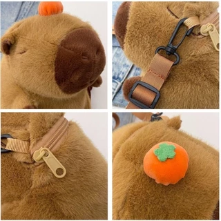 (พร้อมส่ง)Su194-COD-กระเป๋าเป้สะพายหลังสายรัดจมูก Capybara, กระเป๋าเป้สะพายหลังตุ๊กตาหมี Lang Mouse, ของขวัญตุ๊กตาหมีสํ