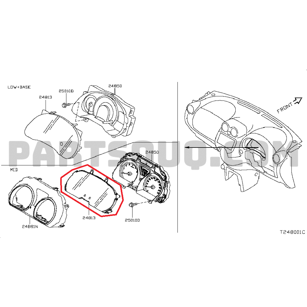 Nissan Almera นิสสัน อัลเมร่า N17 กระจกหน้าปัทม์ พลาสติกหน้าปัทม์ กระจกเรือนไมล์ พลาสติกเรือนไมล์ แท้เบิกศูนย์