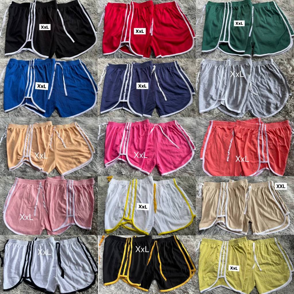 กางเกง3แถบขาสั้นบิ๊กไซส์XL-XXL (ผ้าคอตตอน) สาวอวบ บิ๊กไซส์ ทรงสปอร์ต ผ้าดี ใส่สบาย มีหลายสีให้เลือก