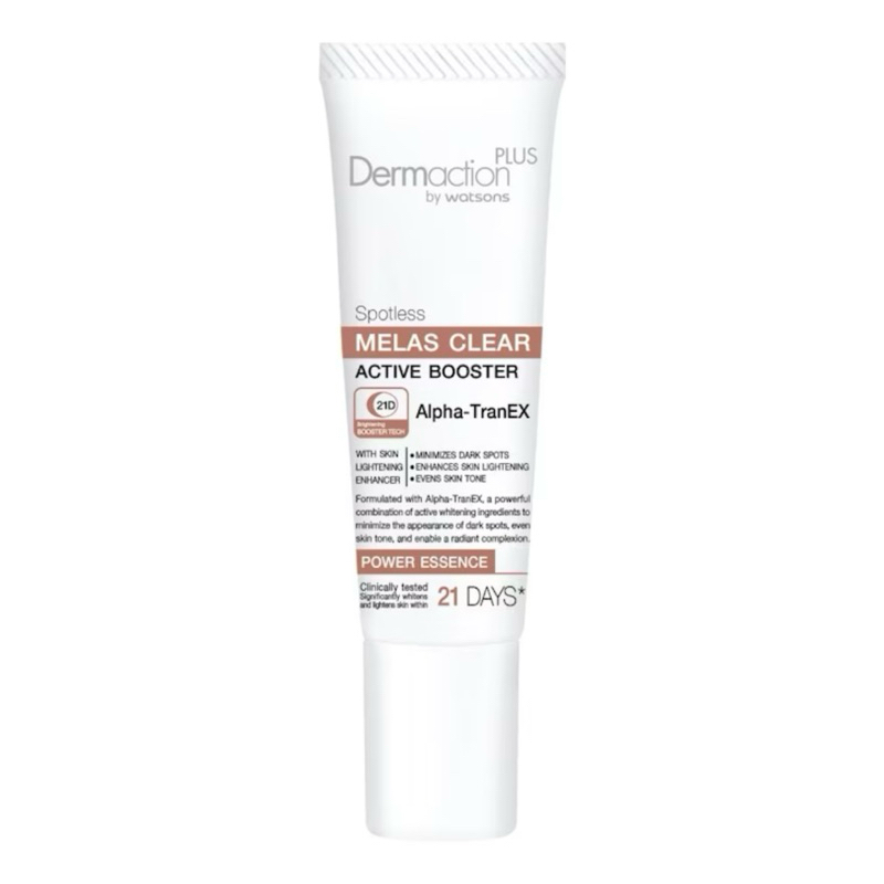 Exp2028. Dermaction plus เดอมาแอคชัน พลัส บาย วัตสัน สปอตเลส เมลาส เคลียร์ พาวเวอร์ เอสเซ้นส์ 8ml.