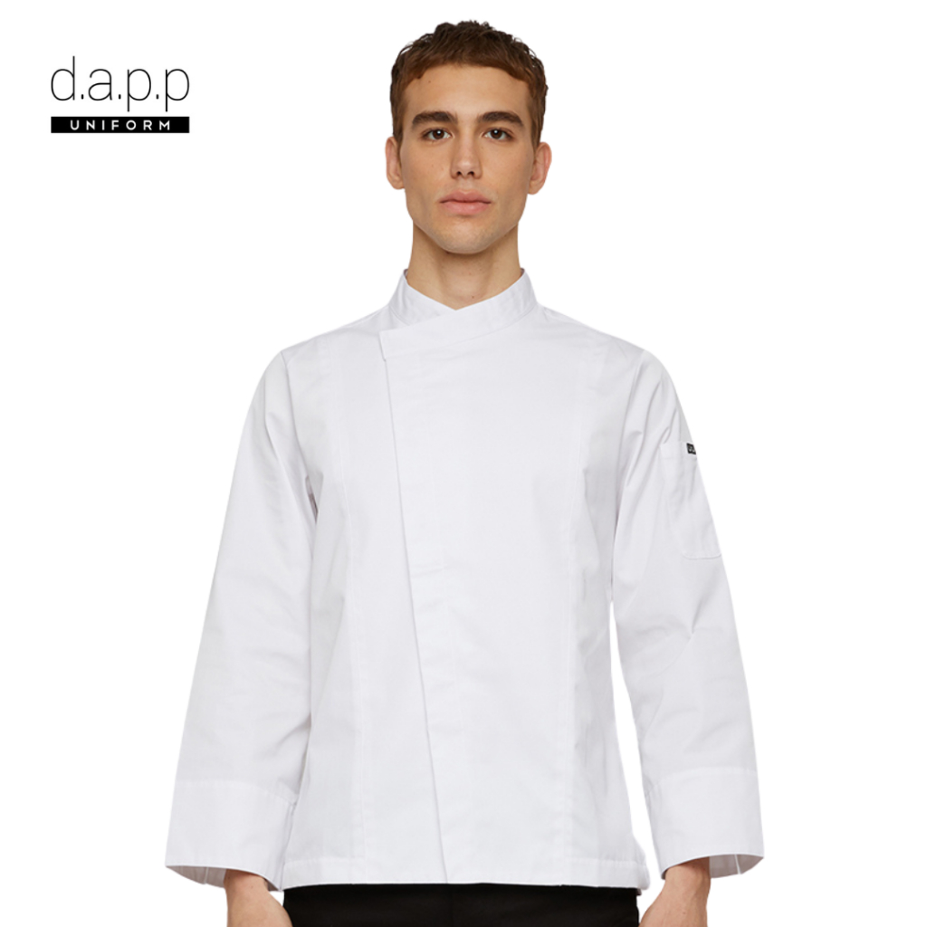 dapp Uniform เสื้อเชฟ เสื้อกุ๊ก แขนยาว รุ่น Denton สีขาว (TJKW1020DPS)