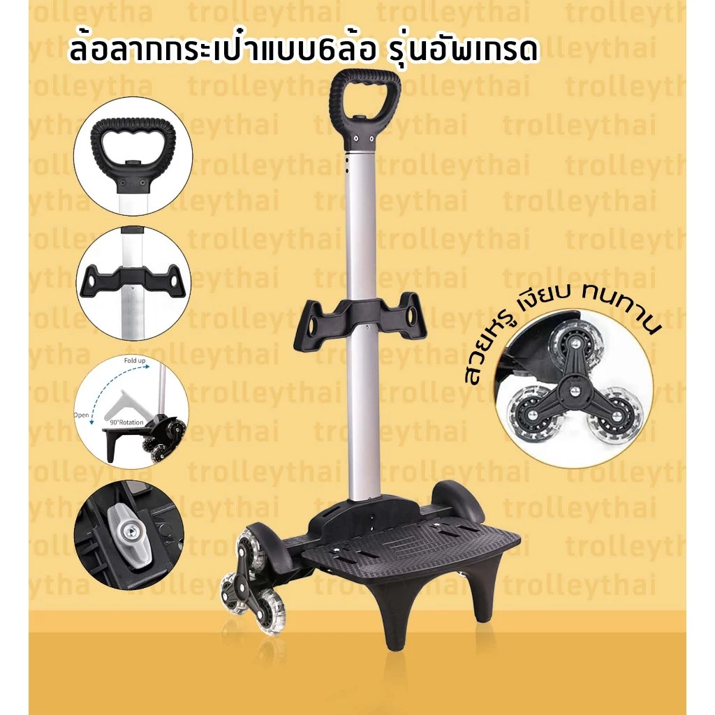 ล้อลากกระเป๋า 6ล้อ คันชักเดี่ยว ส่งด่วนจากไทย