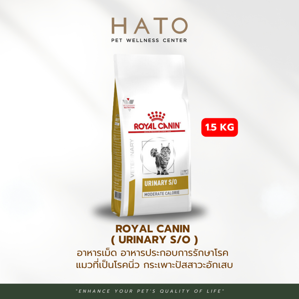 Royal Canin Urinary S/O อาหารประกอบการรักษา สูตรรักษาโรคทางเดินปัสสาวะโรคนิ่วสำหรับแมว 1.5 Kg