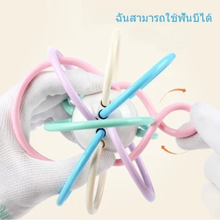 DTX ยางกัด ยางกัดเด็ก 680 Manhattan Toy นึ่งได้ปลอดสารปลอดภัยสุดๆยางกัดเส้นสีพาสเทลสำหรับเด็กมีเสียงเวลาเขย่า