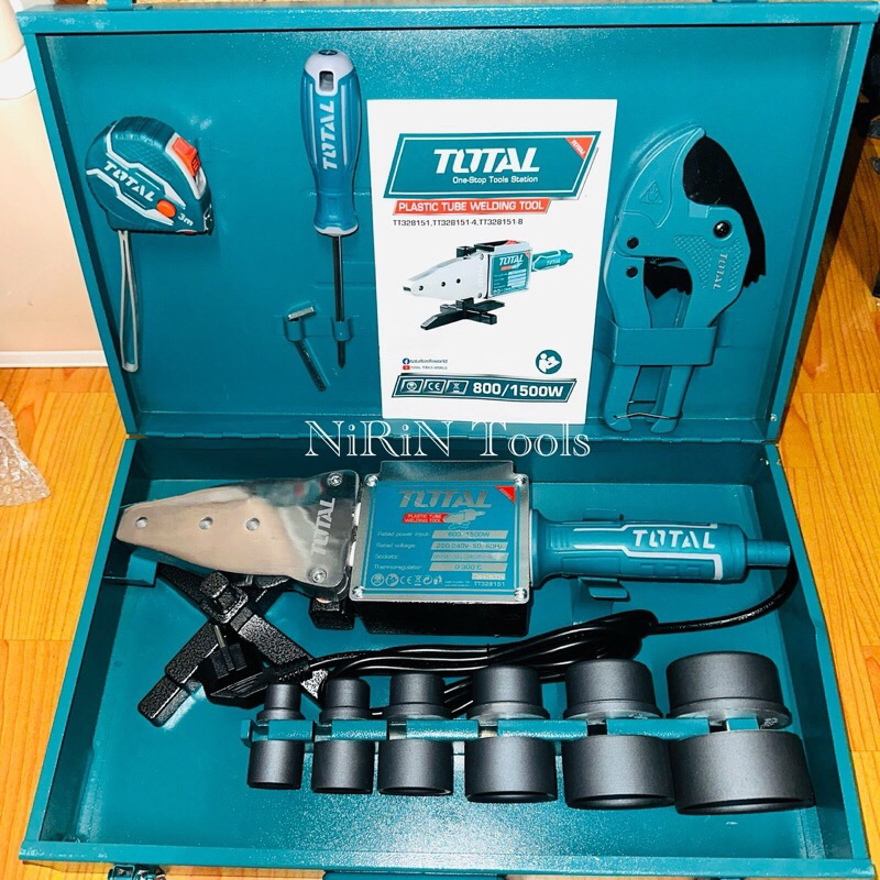 TOTAL ชุดเครื่องเชื่อมท่อ PVC #TT-328151 -ชุดเครื่องเชื่อม PVC : 800 วัตต์/1500 วัตต์ -ความร้อน : 0-300 องศาโวลท์ความถี่