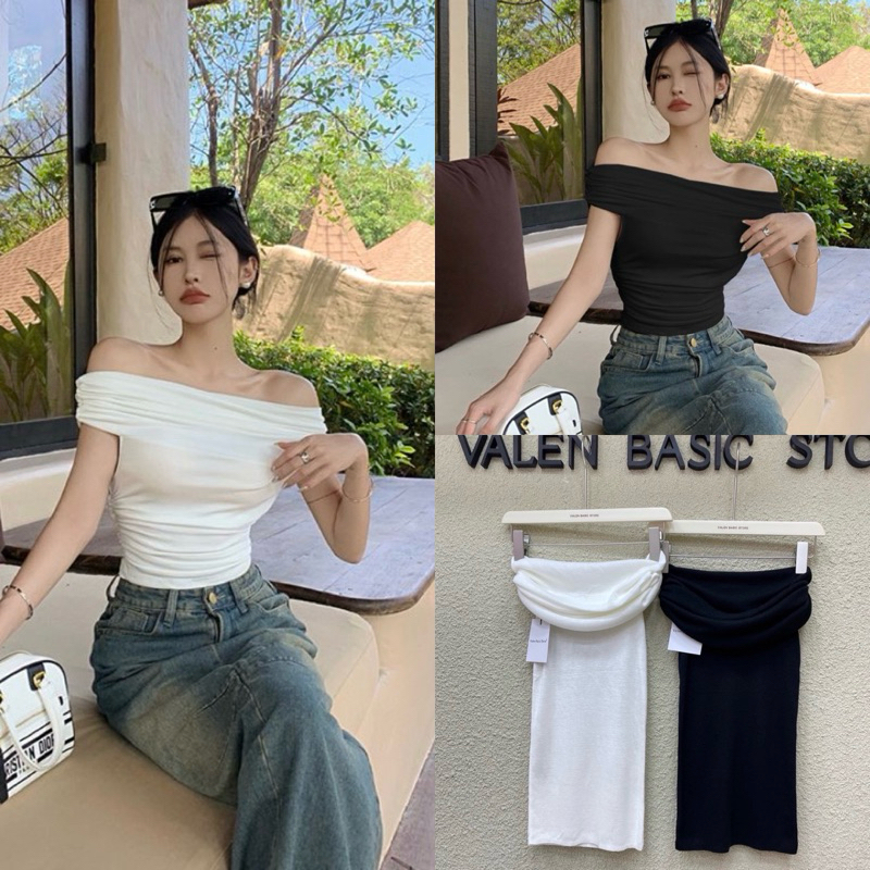 ส่งแมส🖤Off shoulder top เสื้อปาดไหล่ สวยจึ้ง กลับมาอีกครั้งกับงานเบสิค เรียบหรูดูแพง