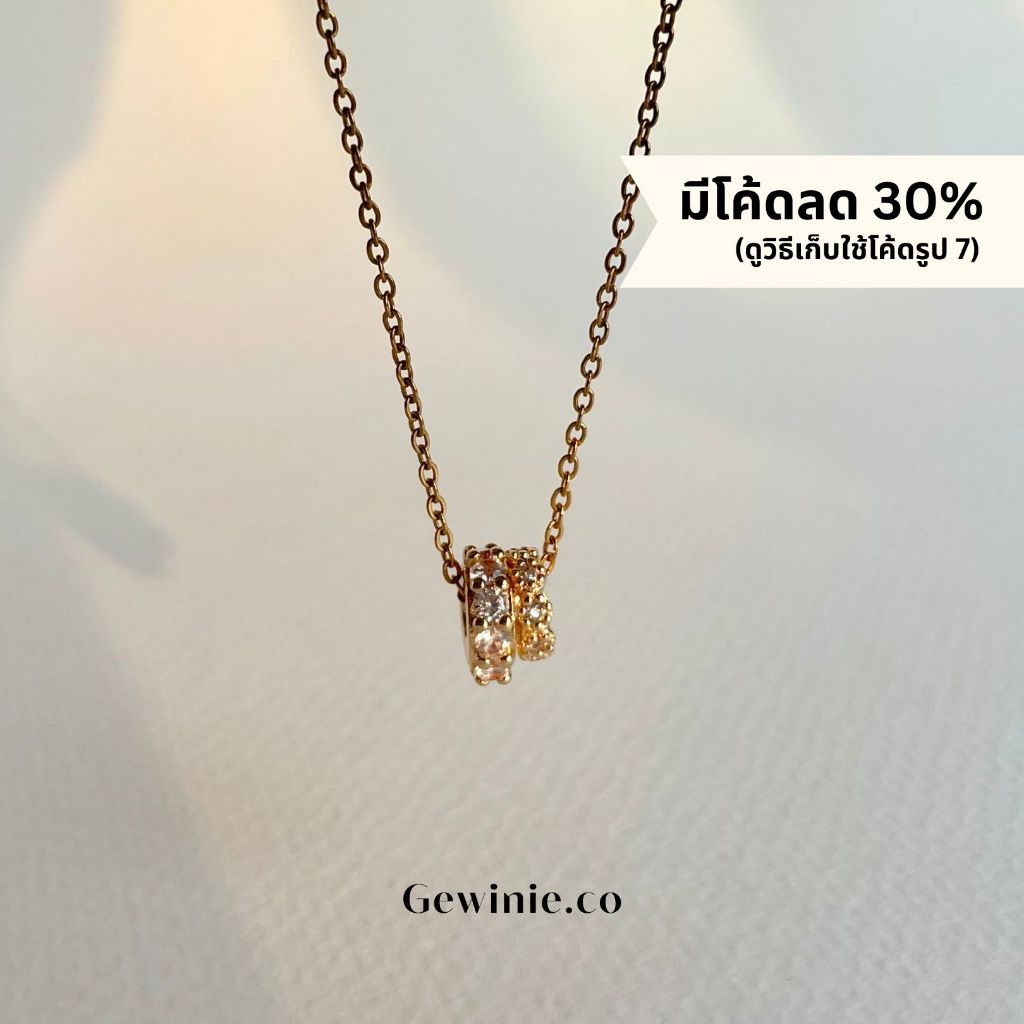 Gewinie.co - Camellia x Kreis Necklace (**สินค้ารุ่นใหม่ จะแตกต่างจากรุ่นก่อนเล็กน้อย เลื่อนดูภาพเที