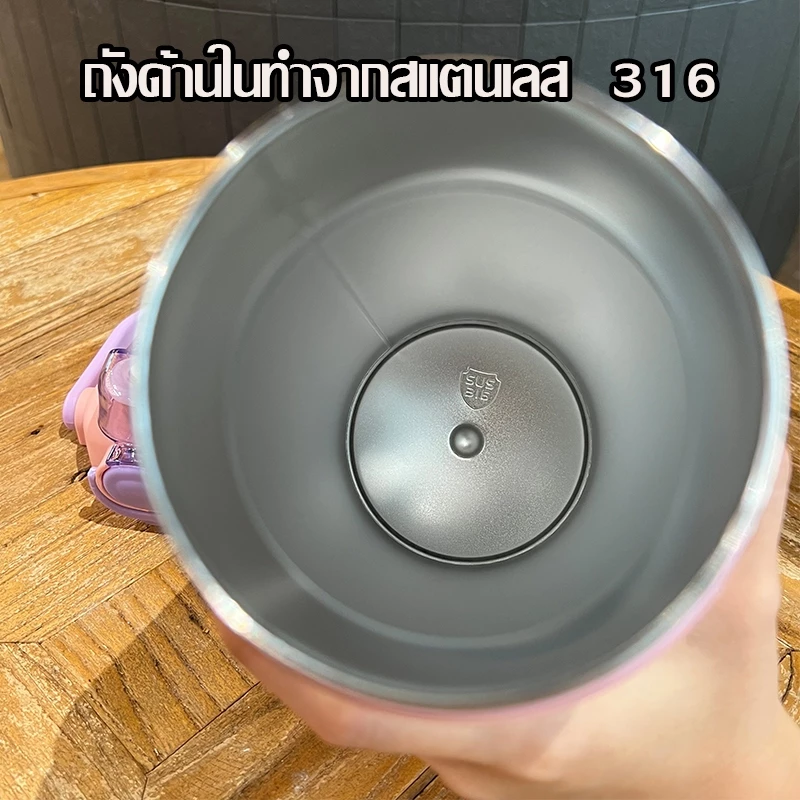 กระติกน้ำเก็บความร้อน กระติกน้ํา 1000/1400 ml สีไล่ระดับแก้วเก็บเย็น ใส่ได้ทั้งร้อนและเย็น สแตนเลส-181 thumbnail 4