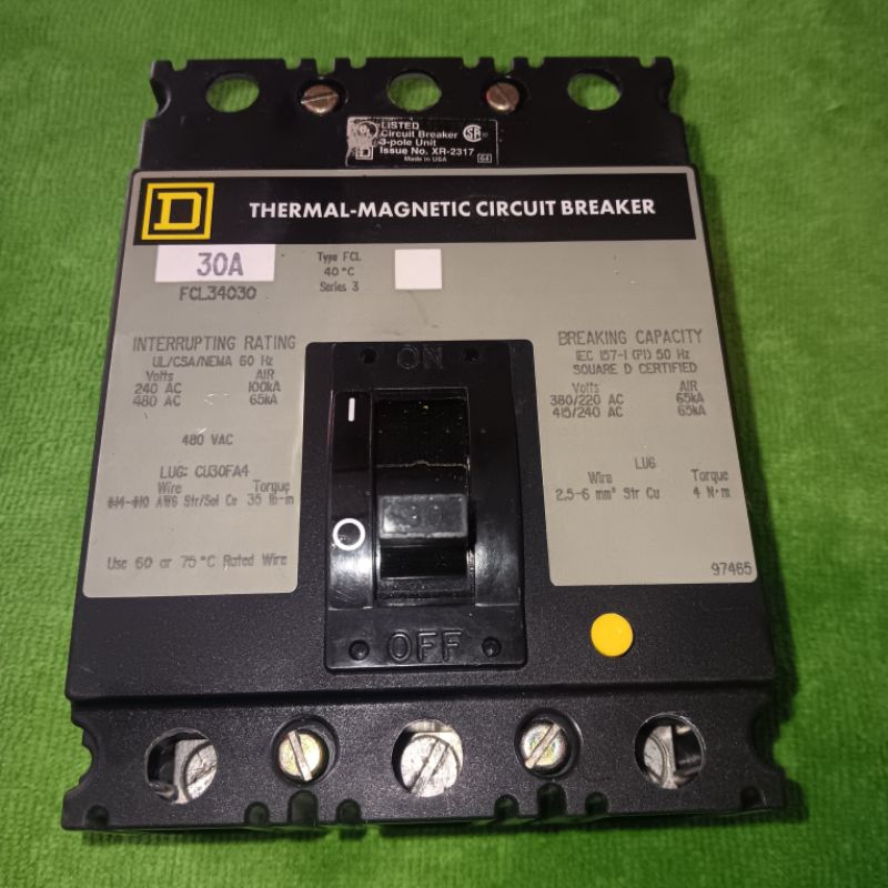 เบรกเกอร์ Square D Molded case Circuit Breaker รุ่น FCL34030