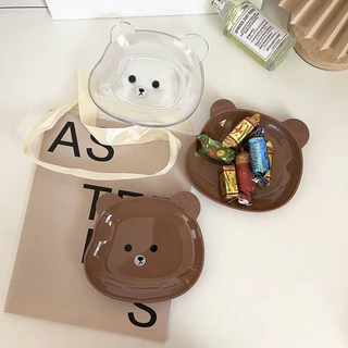 [พร้อมส่ง] จานขนม จานหมี ผิวเรียบ ทำความสะอาดง่าย ไม่เลอะเทอะ