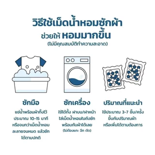 เม็ดน้ำหอมซักผ้า ลูกปัดน้ำหอม สำหรับการซักผ้า น้ำหอมซักผ้าแบบเม็ด