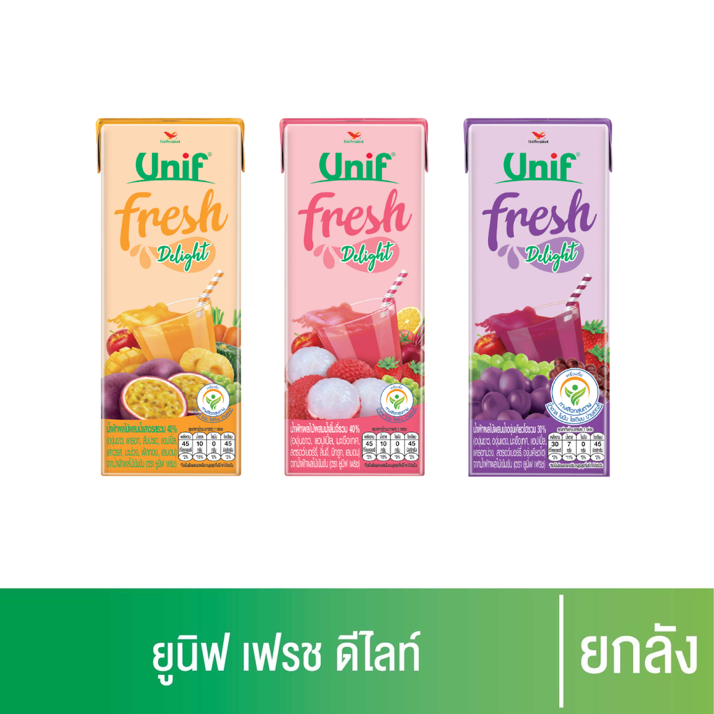[ยกลัง 36 กล่อง] ยูนิฟ เฟรช ดีไลท์ น้ำผักผลไม้รวม 40%