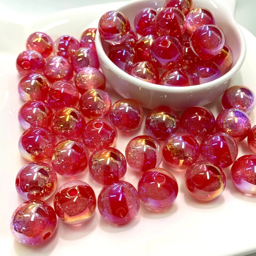 ลูกปัด ตาแมว เยลลี่ กาแลคซี่ เคลือบ UV ขนาด 16mm อุปกรณ์เสริมงานฝีมือ งาน DIY ใช้สำหรับการร้อย พวงกุญแจ ที่ห้อยกระเป๋า