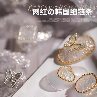 โซ่ไข่ปลาตกแต่งหน้าเล็บ อุปกรณ์ทำเล็บเพิ่มความสวยงามให้กับหน้าเล็บ ความยาว 50 ซม./เส้น สินค้าพร้อมส่ง