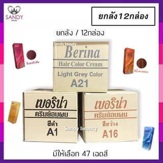 (ขายยกโหล 1สี 1ลัง12กล่อง) A1-A47 Berina เบอริน่า สีย้อมผม ราคาส่ง ของแท้รับตรงจากโรงงาน โปรดอ่านที่รายละเอียด