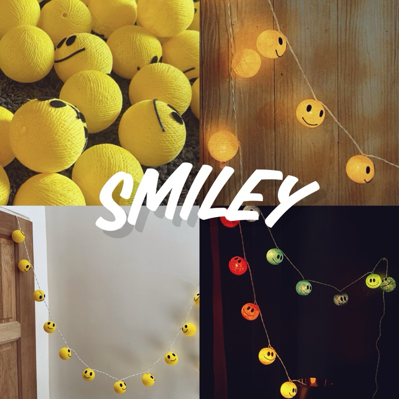 สีใหม่เข้าแล้ว! (extra com 15%)ไฟบอล ยาว 4 เมตร หน้ายิ้ม smiley light ไฟแต่งห้อง 🙂 อันนี้หน้าร้านขาย