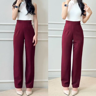 LAMSANG P06 Slim Pants กางเกงเอวสูงกระบอกเล็ก ซิปหลัง