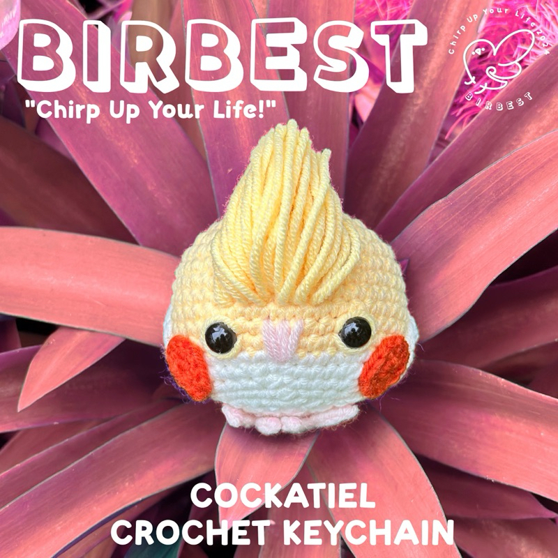 BIRBEST พวงกุญแจโครเชต์นกค๊อกคาเทล