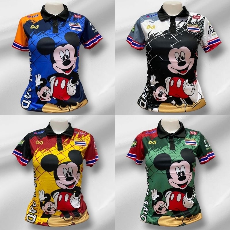 เสื้อโปโลผู้หญิง ลายการ์ตูน สไตล์กีฬา ใส่อยู่บ้าน ออกกำลังกาย ใส่เที่ยวได้ ผ้าใส่สบาย ระบายอากาศได้ดี