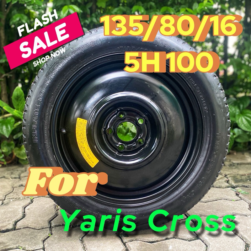 ล้ออะไหล่ แบบบางญี่ปุ่น (เหมาะสำหรับ Yaris Cross) 5 รู 100 ขอบ 16 ขนาดยาง 135/80/16