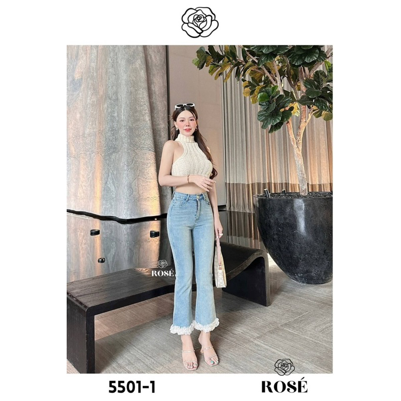 กาวเกงยีนส์ยืดขาม้าป้ายROSE'รหัส5501-1ป้ายแท้