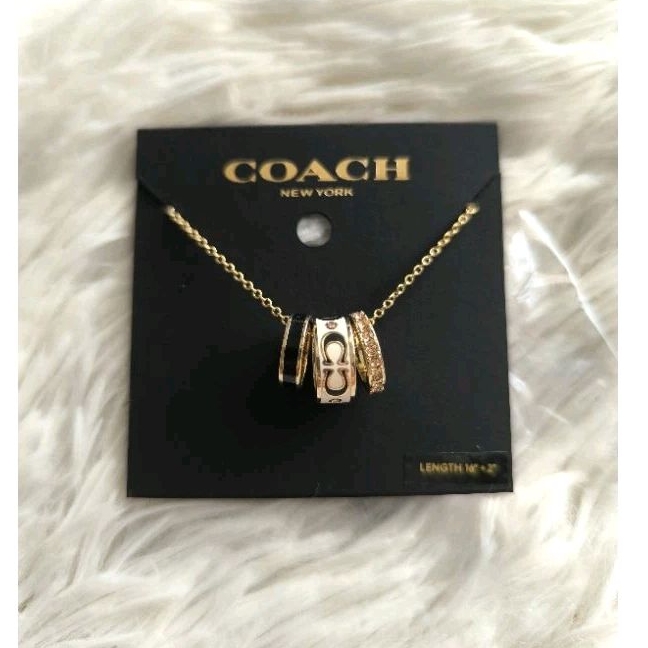 สร้อยคอ .Coach. Signature Enamel Rondell Necklace✅แท้💯%