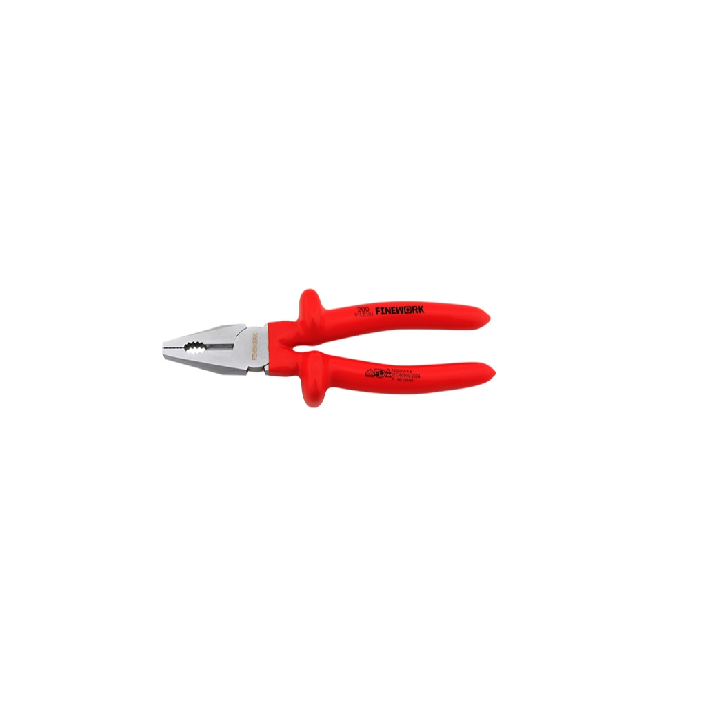 FINEWORK VDE Insulated PLIERS 8Inc / คีมหุ้มฉนวน 8 นิ้ว VDE กันไฟฟ้า 1000VAC / 1500VDC